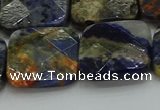 CSO784 15.5 inches 20*20mm faceted square orange sodalite beads