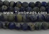 CSO800 15.5 inches 4mm round matte orange sodalite gemstone beads