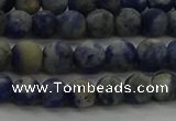 CSO801 15.5 inches 6mm round matte orange sodalite gemstone beads