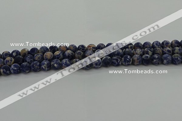 CSO802 15.5 inches 8mm round matte orange sodalite gemstone beads