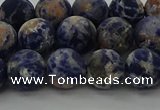 CSO803 15.5 inches 10mm round matte orange sodalite gemstone beads