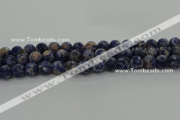 CSO804 15.5 inches 12mm round matte orange sodalite gemstone beads