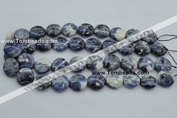 CSO81 15.5 inches 20mm flat round sodalite gemstone beads wholesale