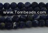 CSO810 15.5 inches 4mm round matte sodalite gemstone beads