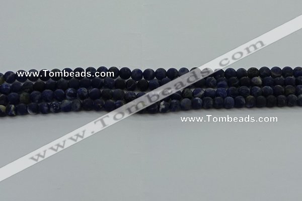 CSO810 15.5 inches 4mm round matte sodalite gemstone beads