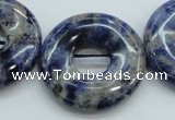 CSO82 15.5 inches 30mm donut sodalite gemstone beads wholesale