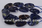 CSO821 15.5 inches 30*50mm - 32*52mm flat teardrop orange sodalite beads