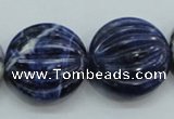 CSO84 15.5 inches 25mm flat round sodalite gemstone beads wholesale