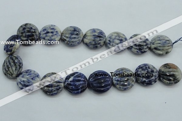 CSO84 15.5 inches 25mm flat round sodalite gemstone beads wholesale