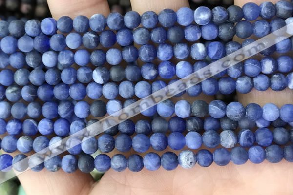 CSO840 15.5 inches 4mm round matte sodalite beads wholesale
