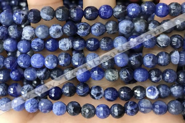 CSO846 15 inches 6mm faceted round sodalite beads wholesale