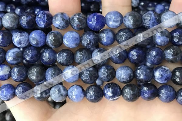 CSO848 15 inches 10mm faceted round sodalite beads wholesale