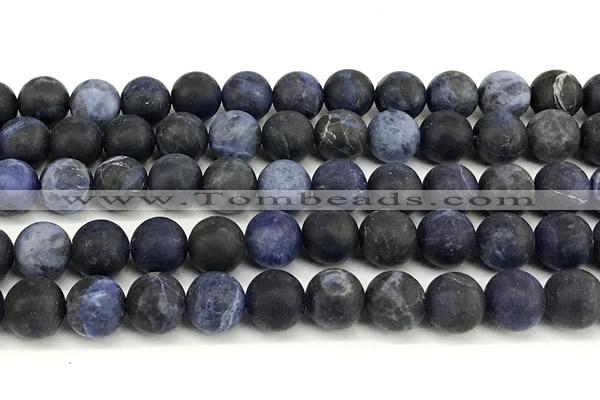 CSO929 15 inches 12mm round matte sodalite beads