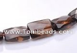 CSQ06 8*12mm faceted rectangle natural smoky quartz beads