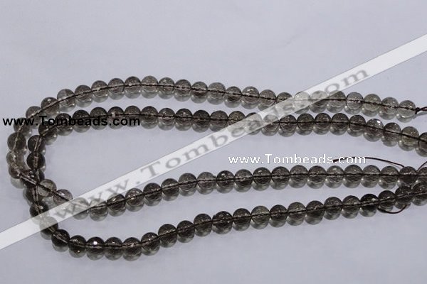 CSQ103 15.5 inches 8mm faceted round grade AA natural smoky quartz beads