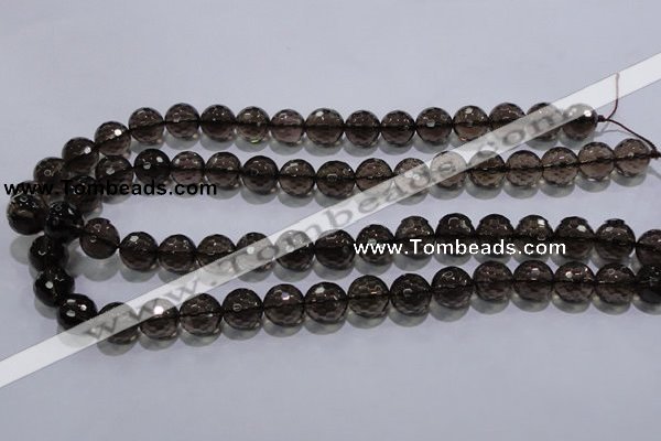 CSQ104 15.5 inches 12mm faceted round grade AA natural smoky quartz beads