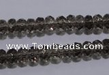 CSQ109 5*8mm faceted rondelle grade AA natural smoky quartz beads