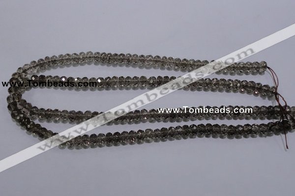 CSQ109 5*8mm faceted rondelle grade AA natural smoky quartz beads