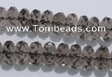 CSQ111 7*12mm faceted rondelle grade AA natural smoky quartz beads