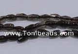 CSQ112 4*7mm faceted rice grade AA natural smoky quartz beads