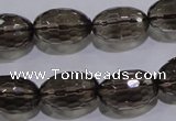 CSQ114 12*18mm faceted rice grade AA natural smoky quartz beads
