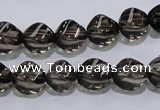 CSQ116 9*12mm twisted rice grade AA natural smoky quartz beads