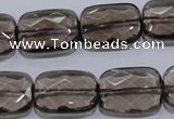 CSQ119 15*20mm facetad rectangle grade AA natural smoky quartz beads