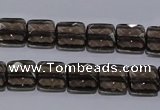 CSQ120 10*10mm facetad square grade AA natural smoky quartz beads