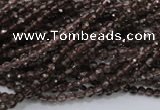 CSQ128 15.5 inches 3mm faceted round grade AA natural smoky quartz beads