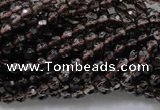 CSQ129 15.5 inches 4mm faceted round grade AA natural smoky quartz beads