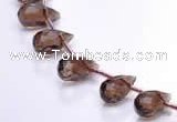 CSQ18 6*10mm faceted teardrop A grade natural smoky quartz beads