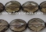 CSQ211 15*20mm faceted oval grade AA natural smoky quartz beads