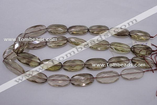 CSQ214 15*30mm faceted oval grade AA natural smoky quartz beads