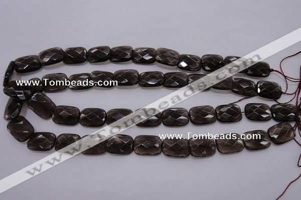 CSQ225 13*18mm faceted rectangle grade AA natural smoky quartz beads