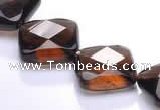 CSQ23 AB grade 16*16mm faceted rhombic natural smoky quartz bead