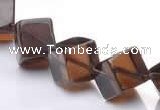 CSQ24 AB grade 10*10mm cube natural smoky quartz beads wholesale