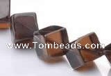 CSQ25 AB grade 12*12mm cube natural smoky quartz beads wholesale