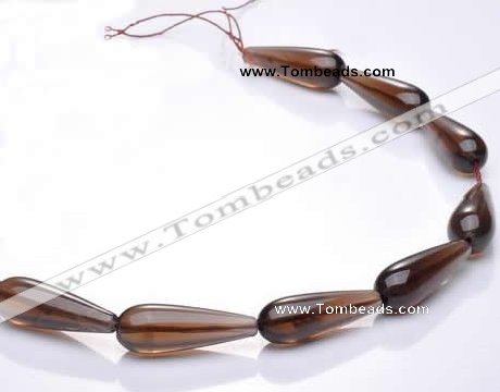 CSQ26 10*30mm teardrop AB grade natural smoky quartz beads