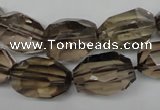 CSQ266 15.5 inches 13*18mm faceted nuggets smoky quartz beads