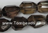 CSQ267 15.5 inches 15*20mm faceted nuggets smoky quartz beads