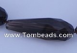 CSQ28 10*30mm faceted teardrop AB grade natural smoky quartz beads