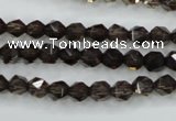 CSQ351 15.5 inches 6mm faceted nuggets smoky quartz beads