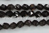 CSQ352 15.5 inches 8mm faceted nuggets smoky quartz beads
