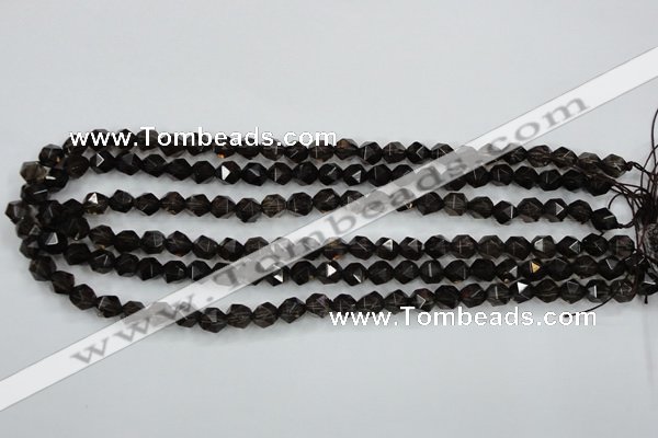 CSQ352 15.5 inches 8mm faceted nuggets smoky quartz beads
