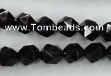 CSQ353 15.5 inches 10mm faceted nuggets smoky quartz beads