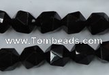 CSQ354 15.5 inches 12mm faceted nuggets smoky quartz beads