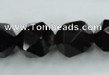 CSQ357 15.5 inches 18mm faceted nuggets smoky quartz beads