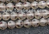 CSQ501 15.5 inches 6mm faceted round matte smoky quartz beads