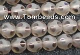 CSQ503 15.5 inches 10mm faceted round matte smoky quartz beads