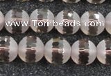 CSQ509 15.5 inches 12mm faceted round matte smoky quartz beads